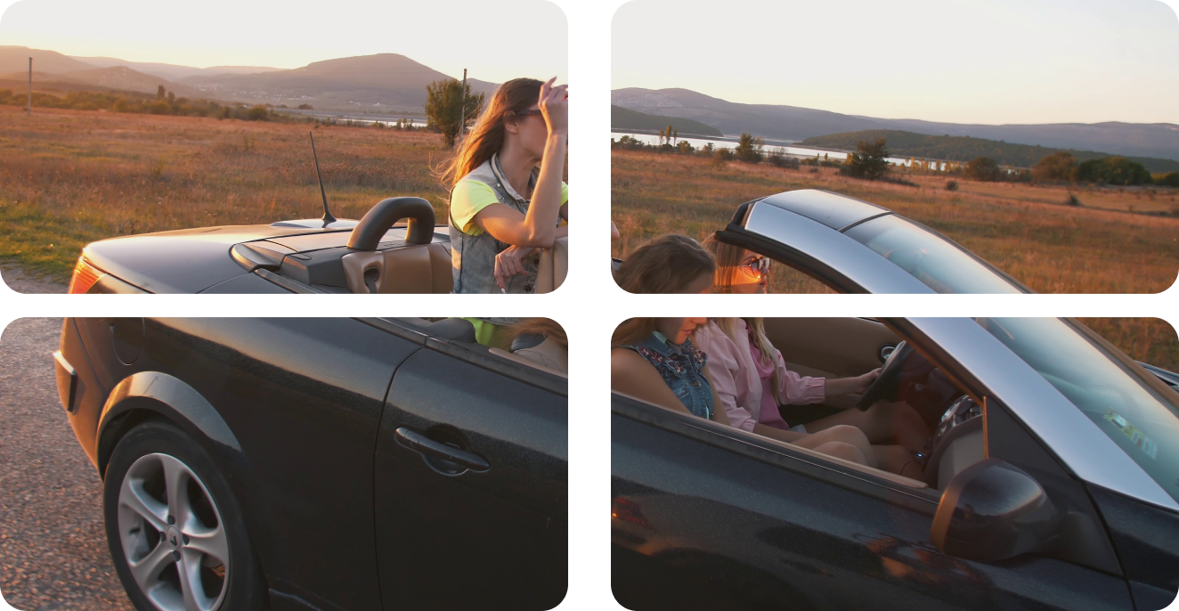 Luxury convertible on a scenic drive